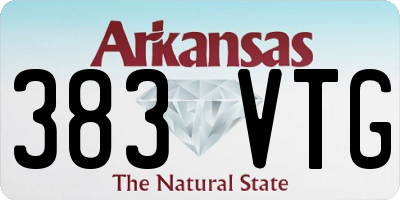 AR license plate 383VTG