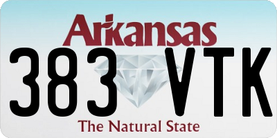 AR license plate 383VTK