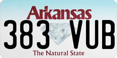 AR license plate 383VUB