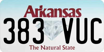 AR license plate 383VUC