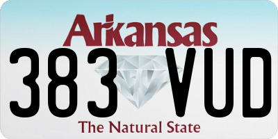 AR license plate 383VUD