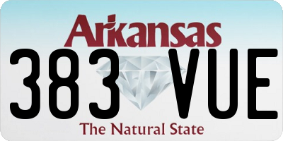 AR license plate 383VUE