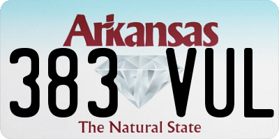 AR license plate 383VUL
