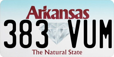 AR license plate 383VUM