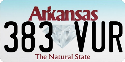 AR license plate 383VUR