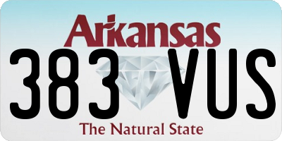 AR license plate 383VUS