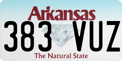 AR license plate 383VUZ