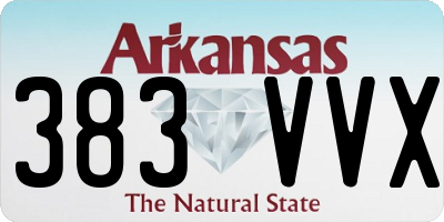 AR license plate 383VVX