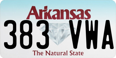 AR license plate 383VWA