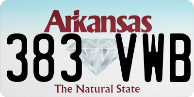 AR license plate 383VWB