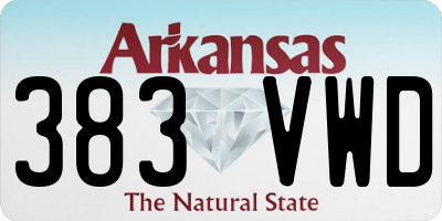 AR license plate 383VWD