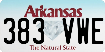 AR license plate 383VWE