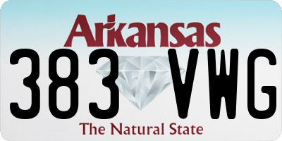 AR license plate 383VWG