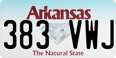 AR license plate 383VWJ
