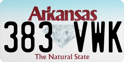 AR license plate 383VWK