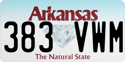 AR license plate 383VWM