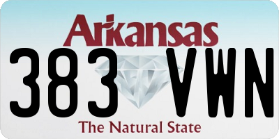 AR license plate 383VWN