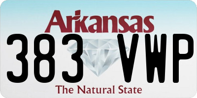 AR license plate 383VWP