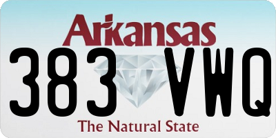 AR license plate 383VWQ