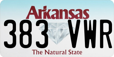AR license plate 383VWR