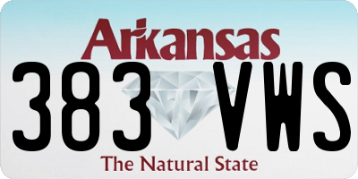 AR license plate 383VWS