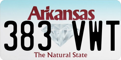 AR license plate 383VWT