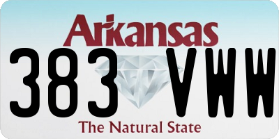 AR license plate 383VWW