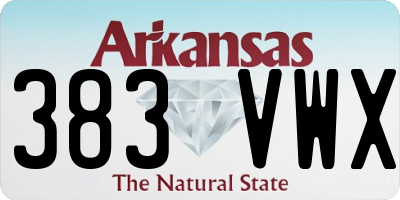 AR license plate 383VWX