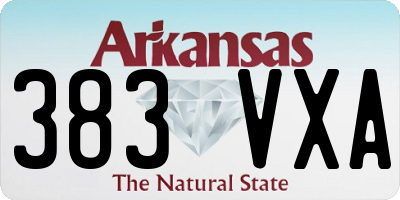 AR license plate 383VXA