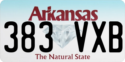 AR license plate 383VXB