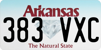 AR license plate 383VXC