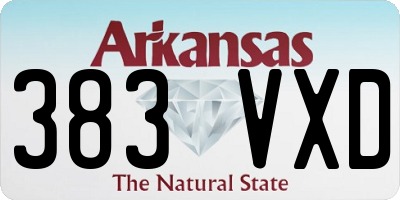 AR license plate 383VXD