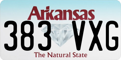 AR license plate 383VXG