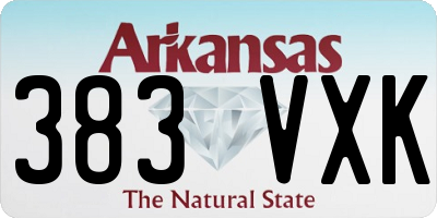 AR license plate 383VXK
