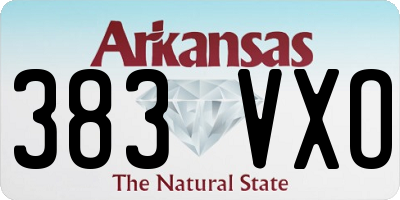 AR license plate 383VXO