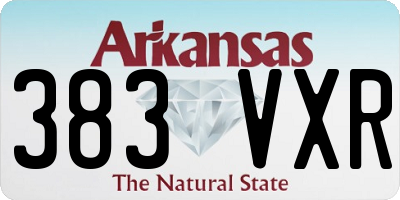AR license plate 383VXR
