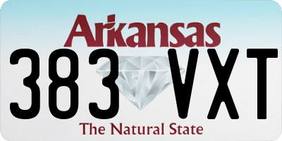AR license plate 383VXT