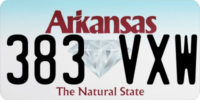 AR license plate 383VXW