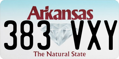 AR license plate 383VXY