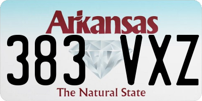 AR license plate 383VXZ