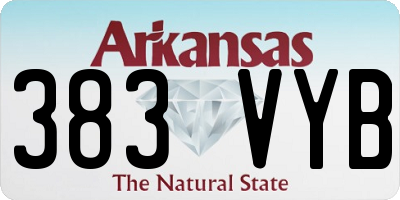 AR license plate 383VYB