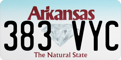 AR license plate 383VYC