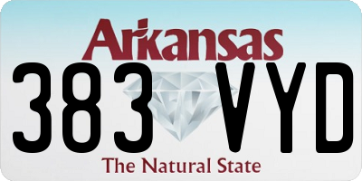 AR license plate 383VYD