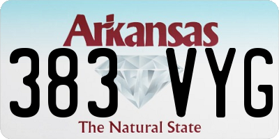 AR license plate 383VYG