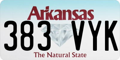AR license plate 383VYK