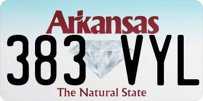 AR license plate 383VYL