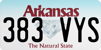 AR license plate 383VYS