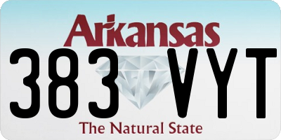 AR license plate 383VYT