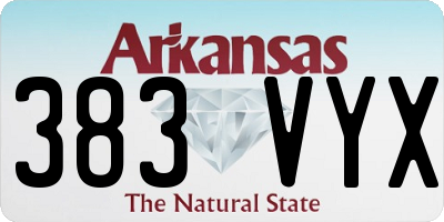 AR license plate 383VYX