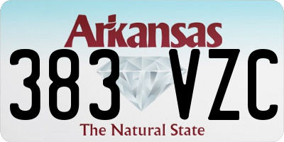 AR license plate 383VZC